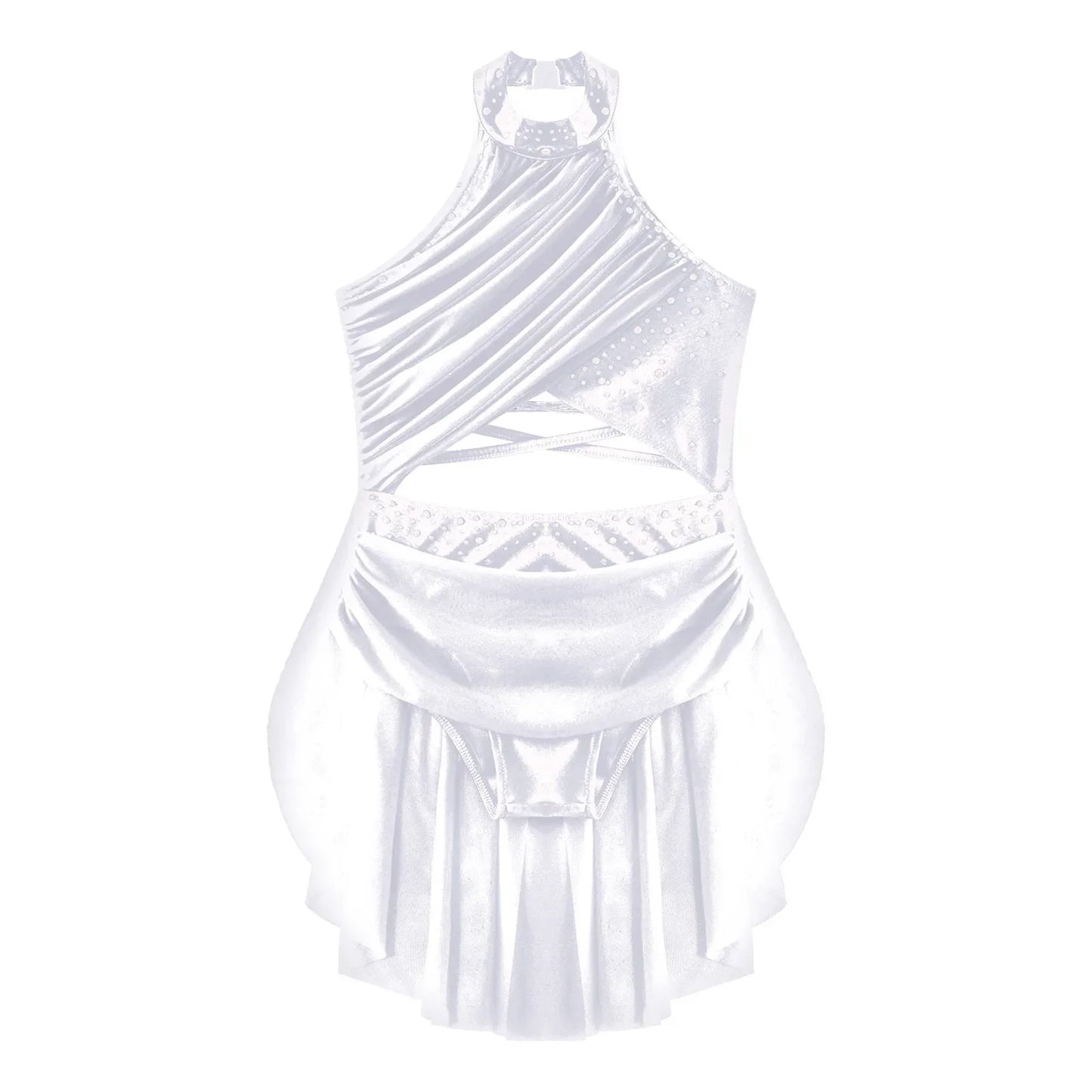 Girls Dance Rhinestone Dress Costume (Age 6-16YRS)