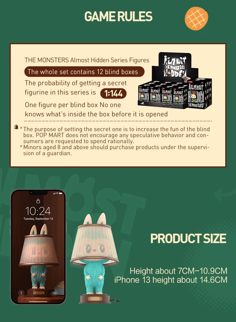 POP MART THE MONSTERS Almost Hidden Series Blind Box Toys Kawaii Anime Action Figure Caixa Caja Surprise Mystery Box Dolls Girls