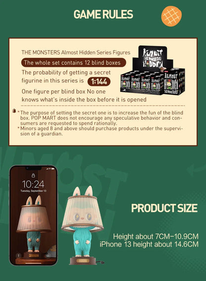 POP MART THE MONSTERS Almost Hidden Series Blind Box Toys Kawaii Anime Action Figure Caixa Caja Surprise Mystery Box Dolls Girls