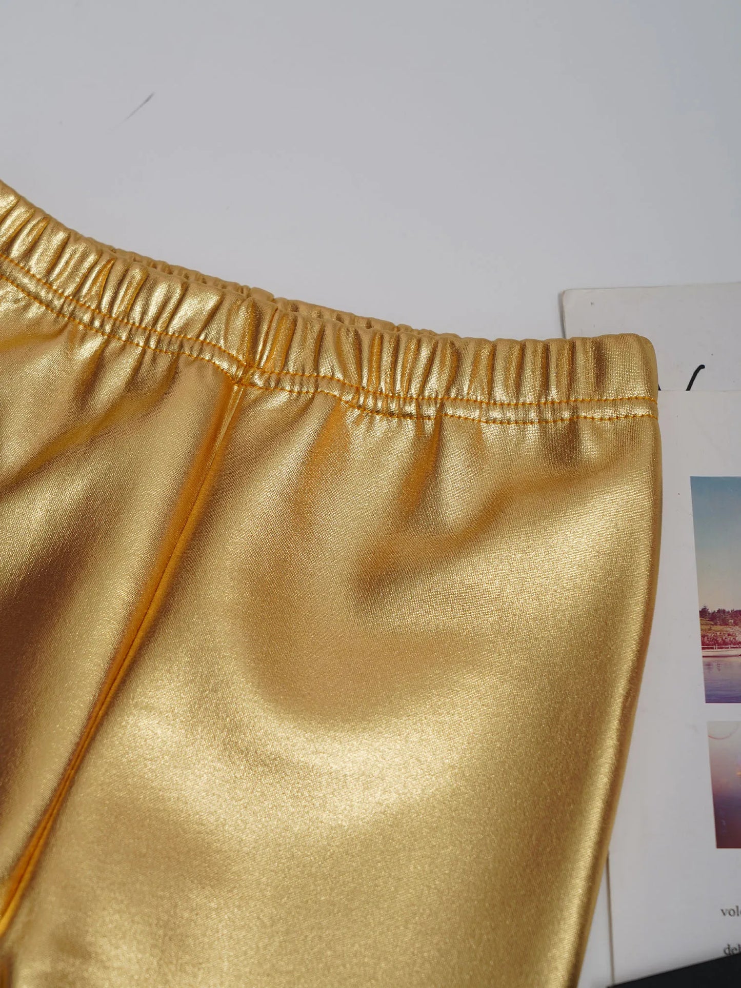 Girls Metallic Warm Fleece-Lined Elastic Waistband Leggings (Age 18M-10 YRS)