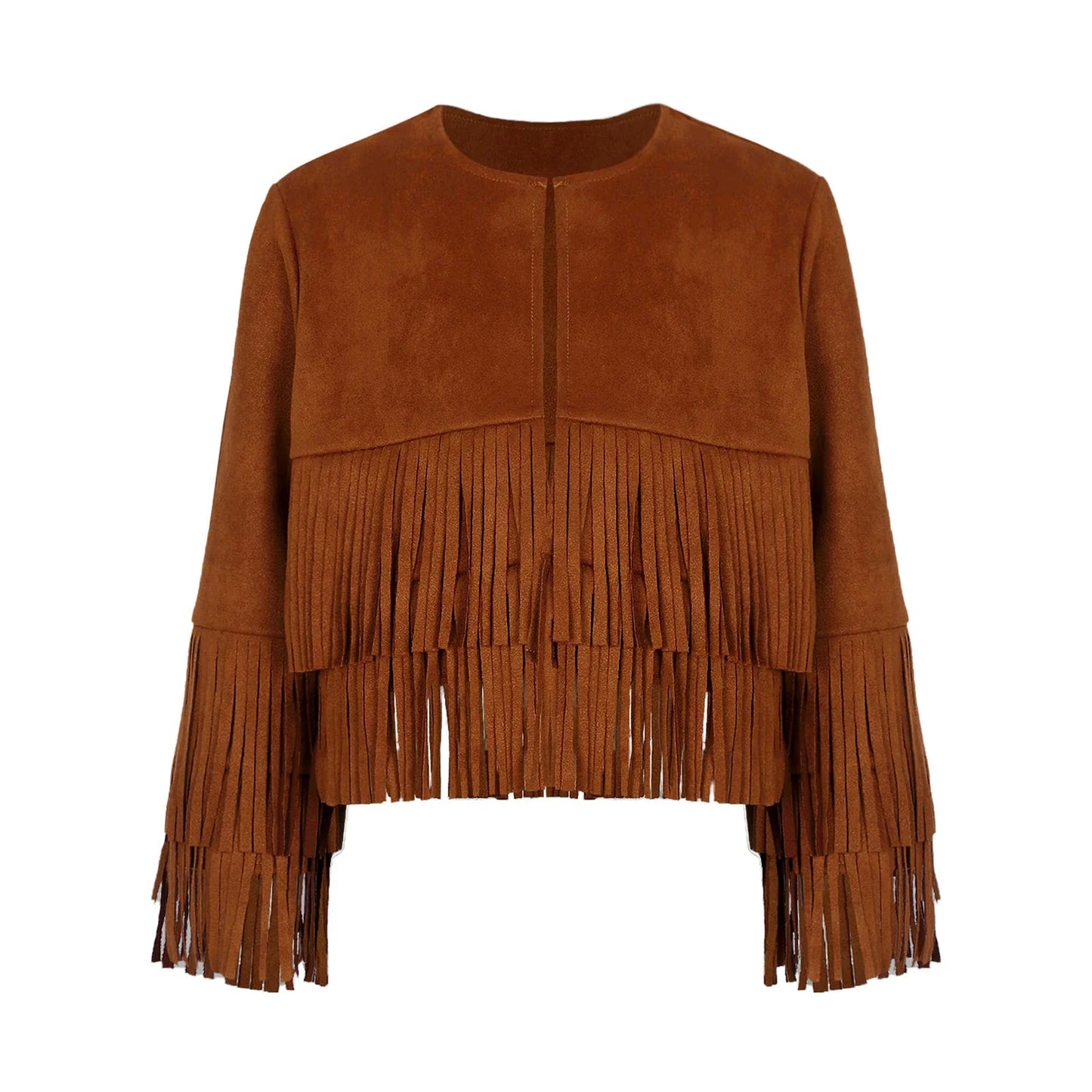 Kids Western Cowboy Cowgirl Costume Long Sleeve Tassels Fringe Jacket (Age 6-16YRS)