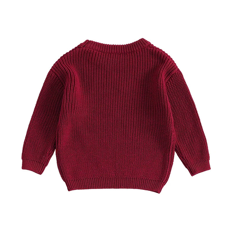 Baby Girls/Boys Christmas Tractor Ribbed Jumper (Age 3M-18M)