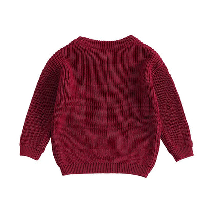 Baby Girls/Boys Christmas Tractor Ribbed Jumper (Age 3M-18M)