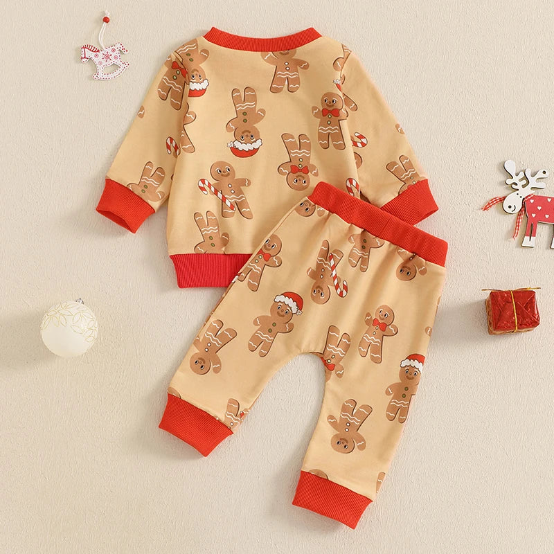 Baby Gingerbread Print Christmas Pyjamas (Age 3M-3YRS)