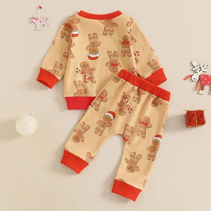 Baby Gingerbread Print Christmas Pyjamas (Age 3M-3YRS)