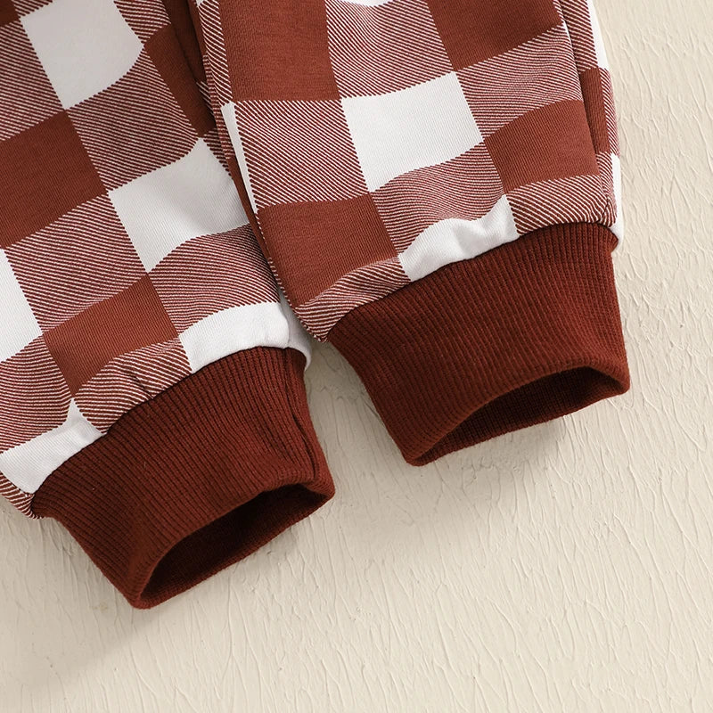 Baby/Toddler Boys Christmas Dinosaur Top & Checked Trousers Outfit (Age 6M-3YRS)