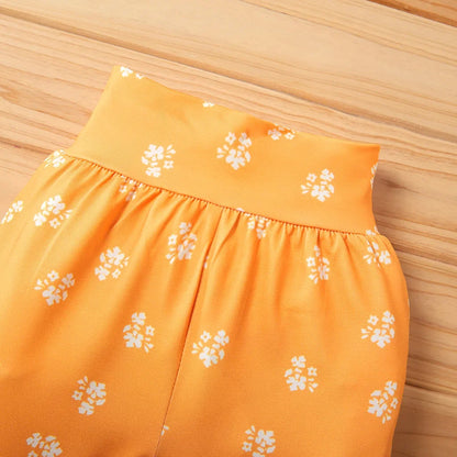 Baby/Toddler Girls Floral Dress Top and Polka Dots Trousers with Headband Set (Age 12M-5YRS)