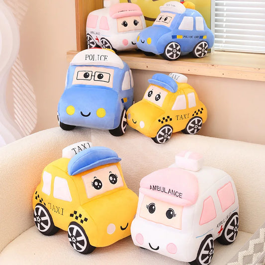 Plush Police Ambulance Taxi Cars Stuffed Toy - 30/40CM