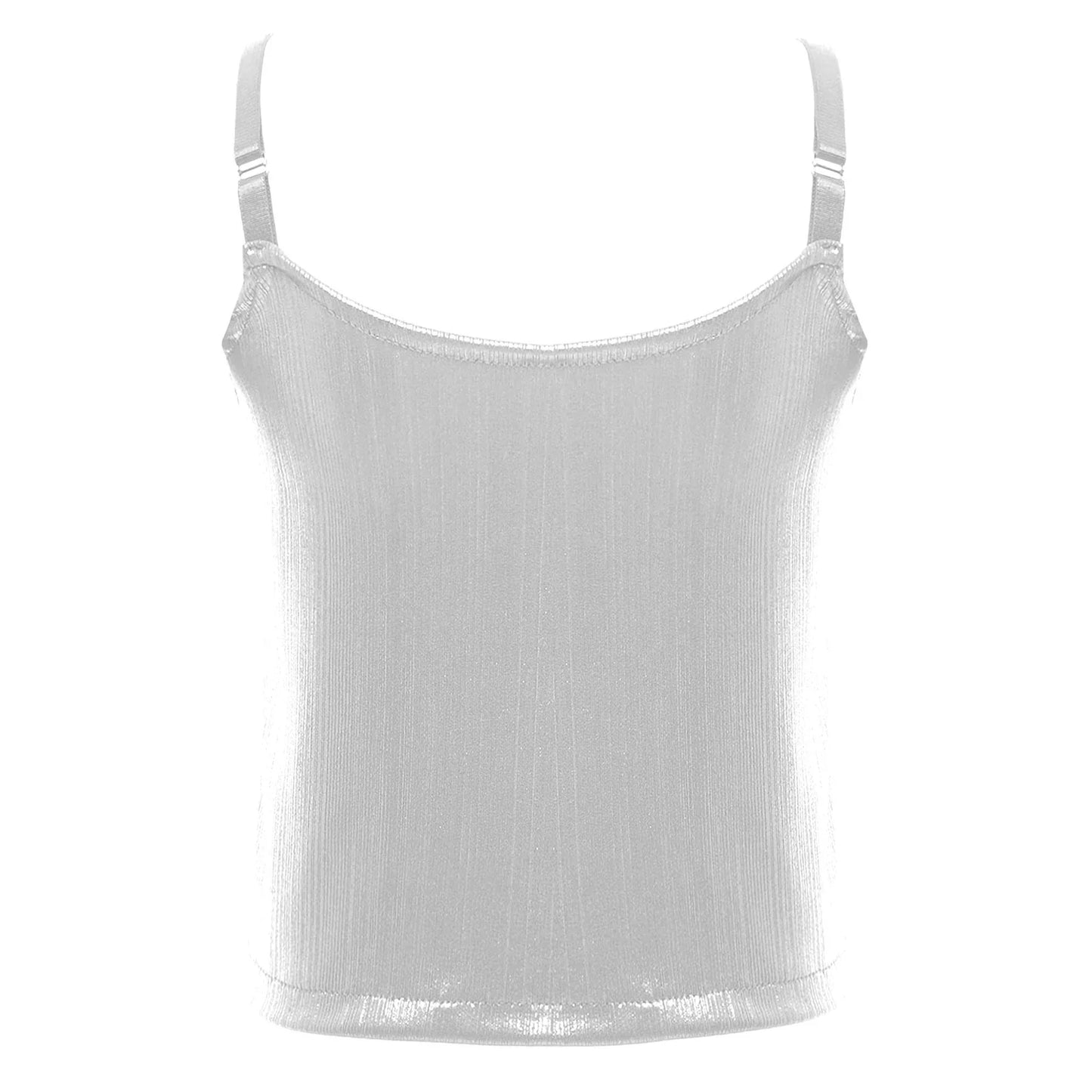 Girls Metallic Shiny Vest Crop Top (Age 24M-16 YRS)