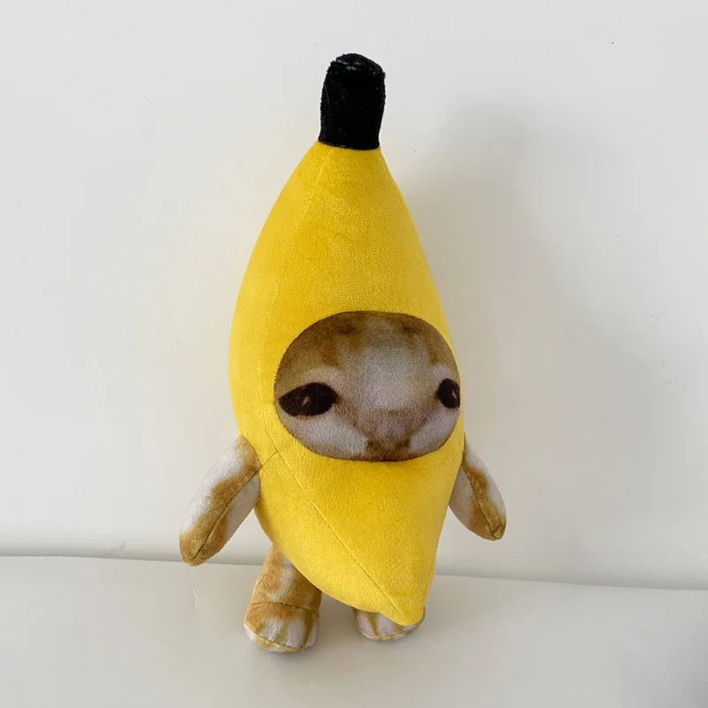 Crying Banana Cat Doll Key Chain - 18cm