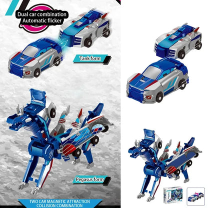Unicorn Transformer Magic Car Toy â€“ 2-in-1 Magnetic Collision Vehicle | DIY Transforming Robot