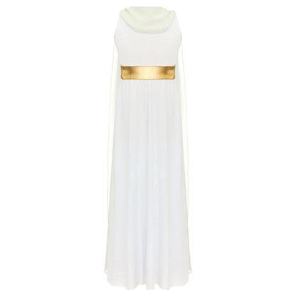 Girls Roman Grecian Athena Split Costume Dress (Age 6-16 YRS)