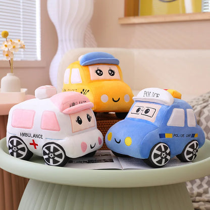 Plush Police Ambulance Taxi Cars Stuffed Toy - 30/40CM