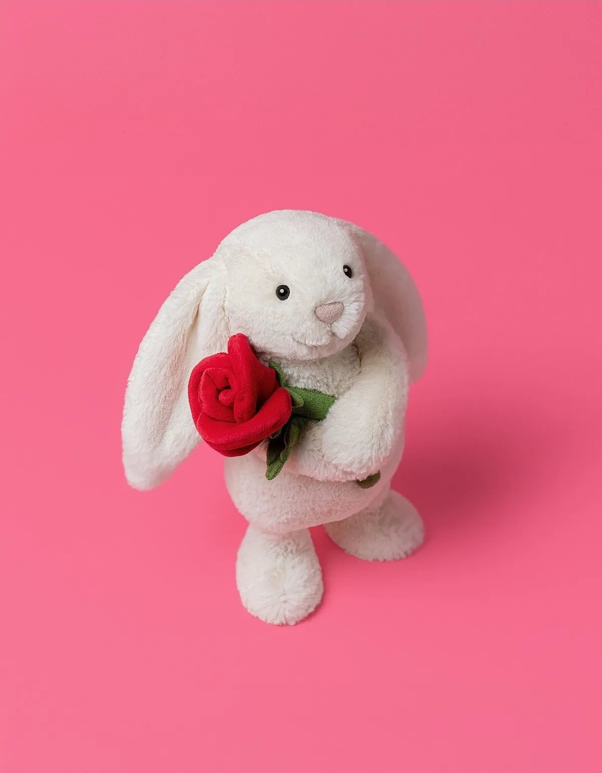 Jellycat‑Style Bunny & Crimson Dragon Rose Bouquet Plush Toy