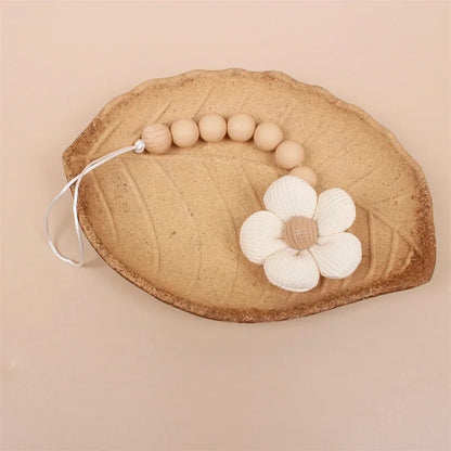 Baby Silicone Flower Pacifier Chain White