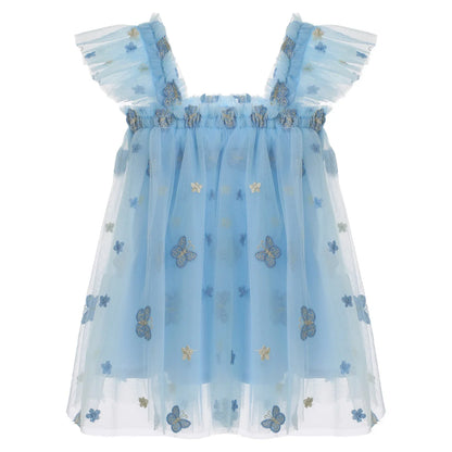 Girls Tulle Ruffled Butterfly Embroidery Dress (Age 12M-6 YRS)