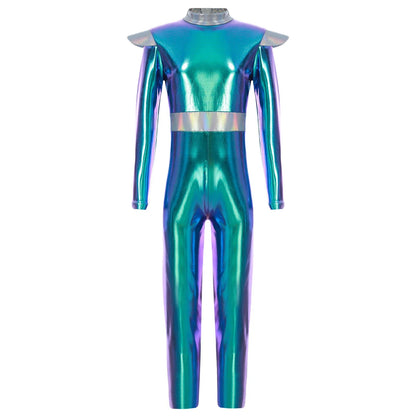 Girls Alien Robot Costume Jumpsuit (Age 6-16 YRS)