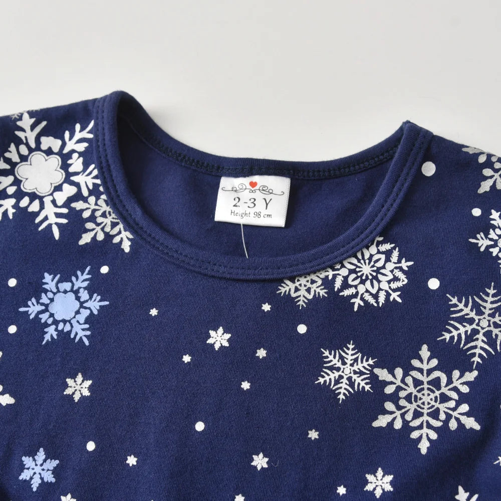 Girls Navy Snowflake Tulle Dress (Age 3-12YRS)