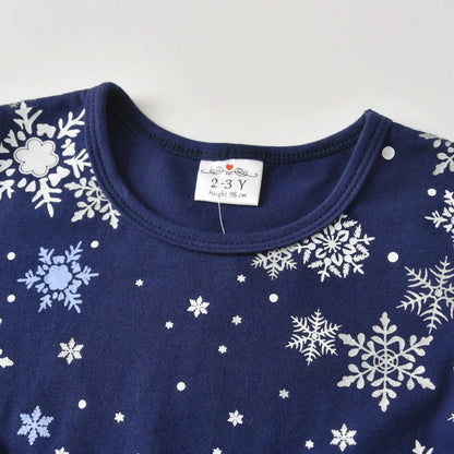 Girls Navy Snowflake Tulle Dress (Age 3-12YRS)
