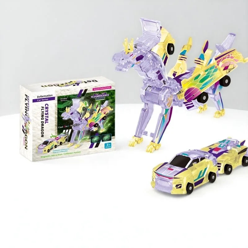 Unicorn Transformer Magic Car Toy â€“ 2-in-1 Magnetic Collision Vehicle | DIY Transforming Robot