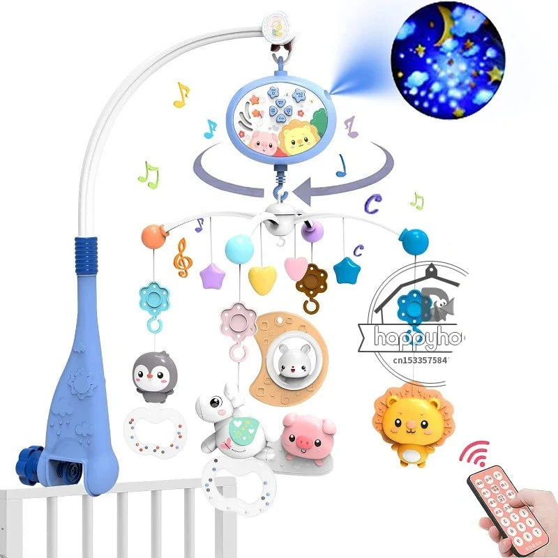 Musical Baby Crib Mobile with Lights Music Projection for Infants Remote Control Toy