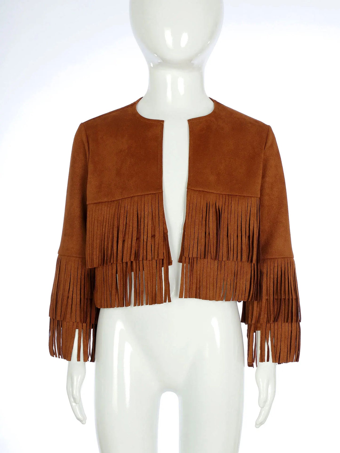 Kids Western Cowboy Cowgirl Costume Long Sleeve Tassels Fringe Jacket (Age 6-16YRS)