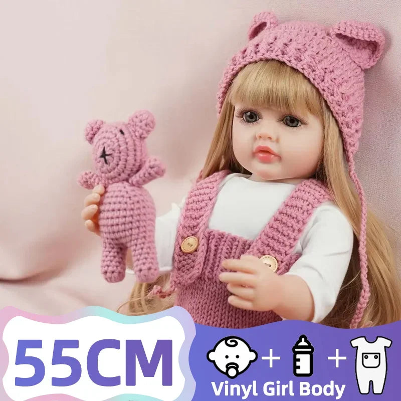 Reborn Toddler Lifelike Doll 55cm Pink 55cm 22inch