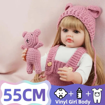Reborn Toddler Lifelike Doll 55cm Pink 55cm 22inch