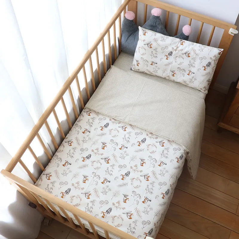 Baby Crib Bedding Pillowcase Duvet Cover & Sheet (3 Pack)