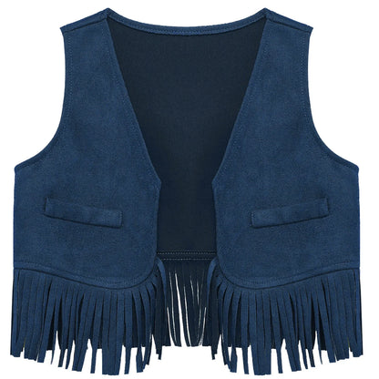 Baby Boys/Girls Western Cowboy Suede Tassels Vest (Age Newborn-24M)