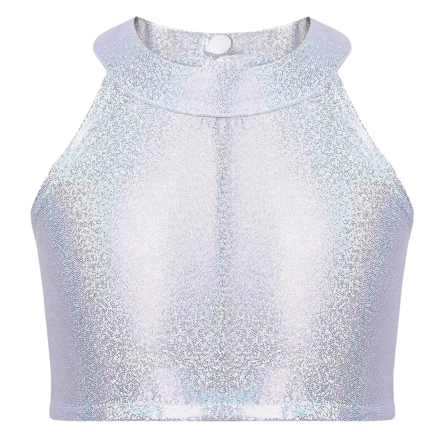 Girls Metallic Shiny Sleeveless Crop Top (Age 24M-16 YRS)
