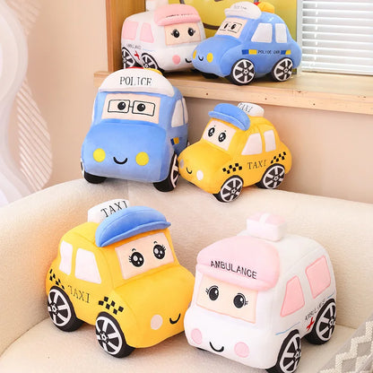 Plush Police Ambulance Taxi Cars Stuffed Toy - 30/40CM