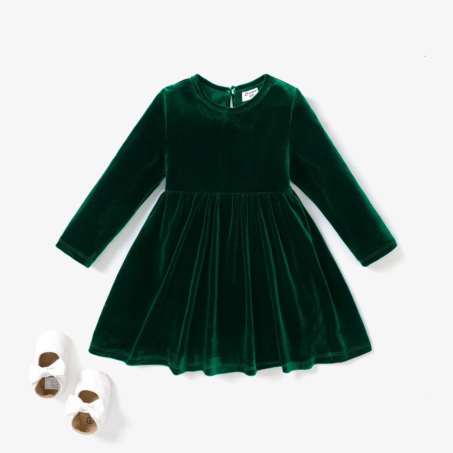 Girls Velvet Long Sleeve Dress (Age 24M-6YRS)