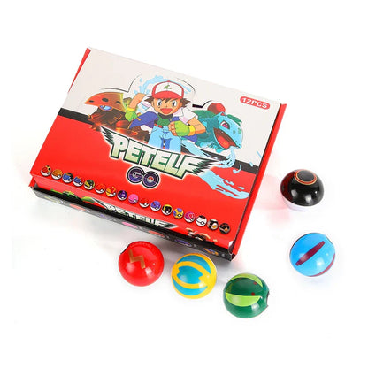 Petelf GO Poké Ball Toys – Pokémon 12 Pack with Figures | Collectible Battle Set