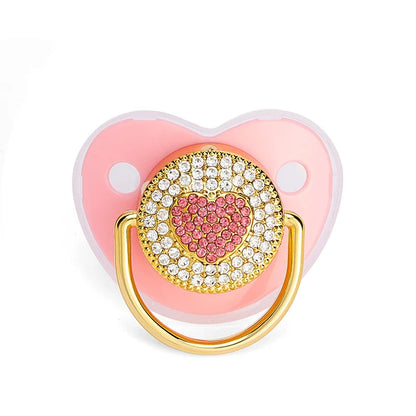 Luxury Rhinestone Baby Pacifier Crown Dummy