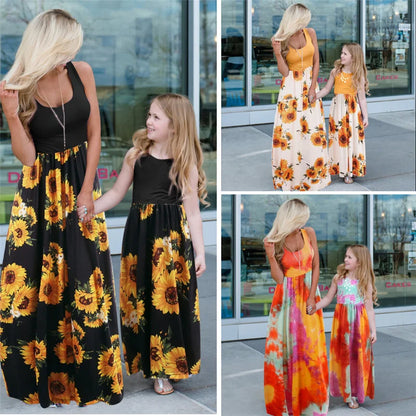 Mother & Daughter Matching Floral Maxi Dress (Mommy & Me)