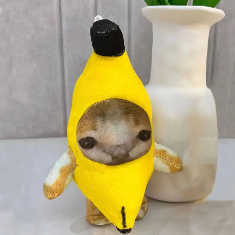 Crying Banana Cat Doll Key Chain - 18cm