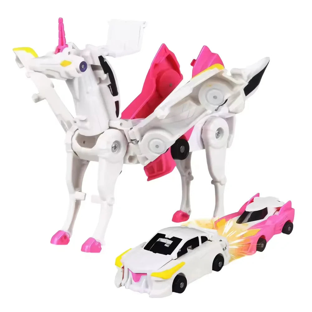 Unicorn Transformer Magic Car Toy â€“ 2-in-1 Magnetic Collision Vehicle | DIY Transforming Robot Multicolor F