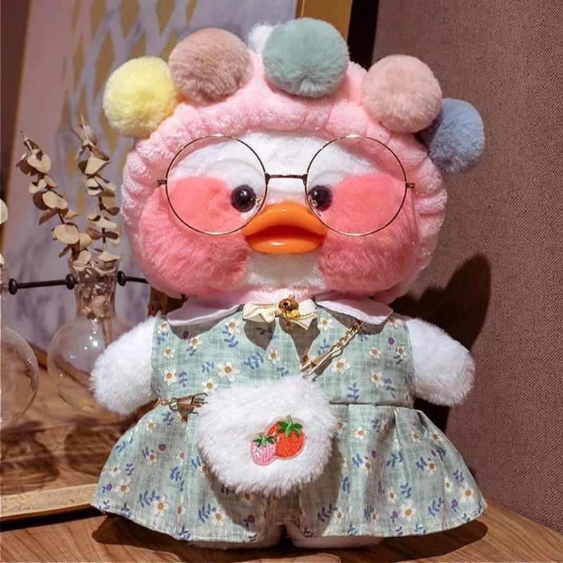 Lalafanfan Yellow Café Duck Plush – 30cm Kawaii Soothing Toy