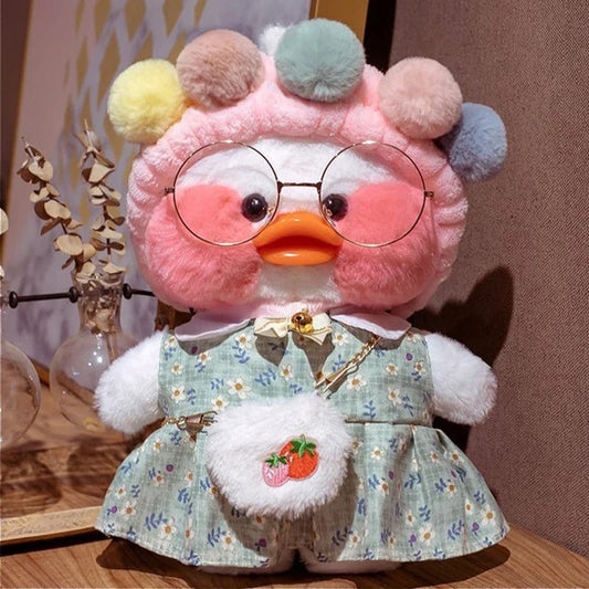 Lalafanfan Yellow Café Duck Plush – 30cm Kawaii Soothing Toy