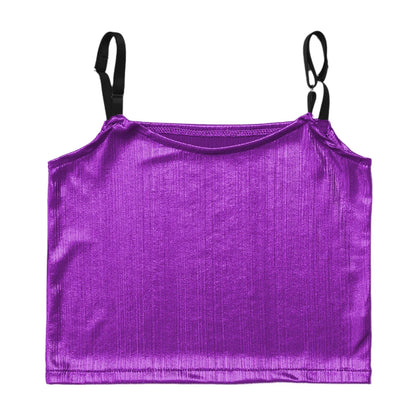 Girls Metallic Shiny Vest Crop Top (Age 24M-16 YRS)