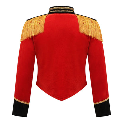 Kids Circus Ringmaster Costume Long Sleeve Fringe Tassel Jacket (Age 6-14YRS)