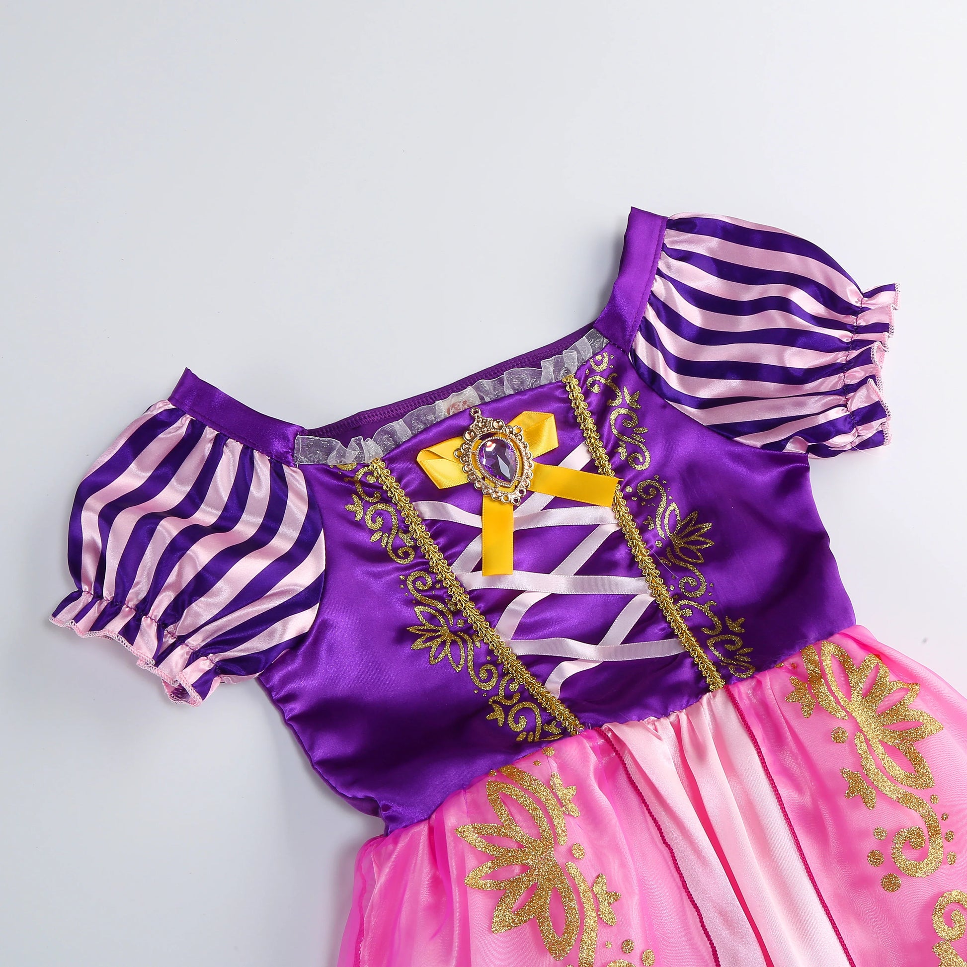 Disney Rapunzel Princess Dress Girl Purple Puff Sleeve Cosplay Tangled Costume Halloween Vestido Kids Birthday Ball Gown Clothes
