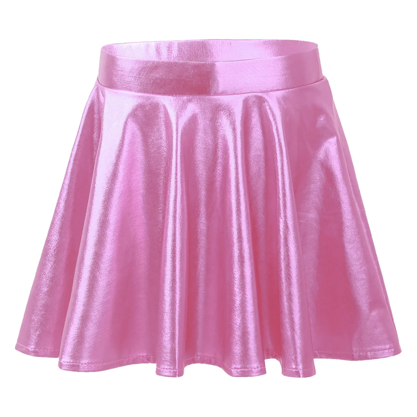 Girls Metallic Flared Pleated A-Line Mini Skater Skirt (Age 6-14 YRS)