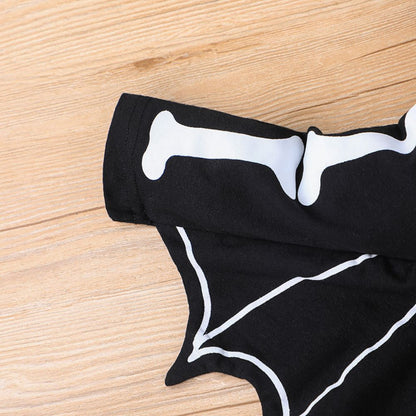 Baby Black Skeleton Bat Halloween Costume (Age Newborn - 12M)