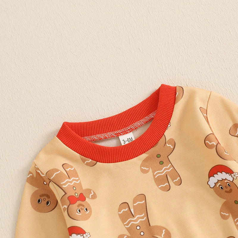 Baby Gingerbread Print Christmas Pyjamas (Age 3M-3YRS)