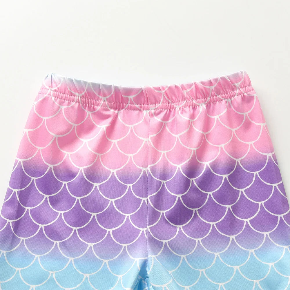 Girls Mermaid Shorts & T-Shirt Set (Age 3-12YRS)