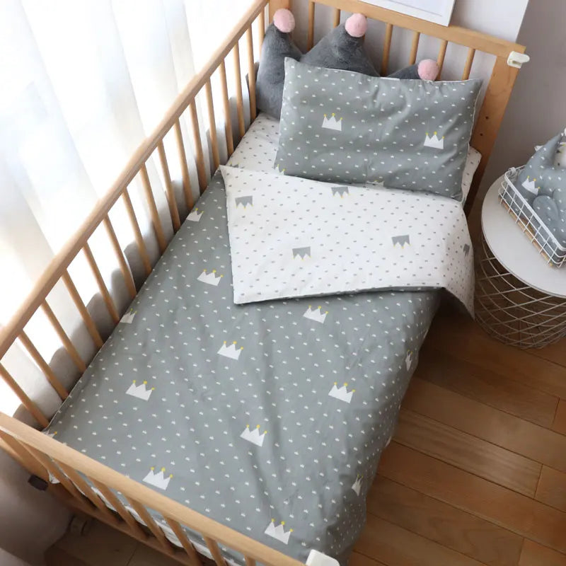 Baby Crib Bedding Pillowcase Duvet Cover & Sheet (3 Pack)