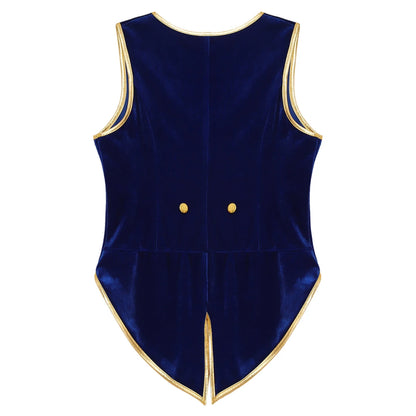 Boys Medieval Renaissance Tailcoat Vest Costume (Age 6-16YRS)