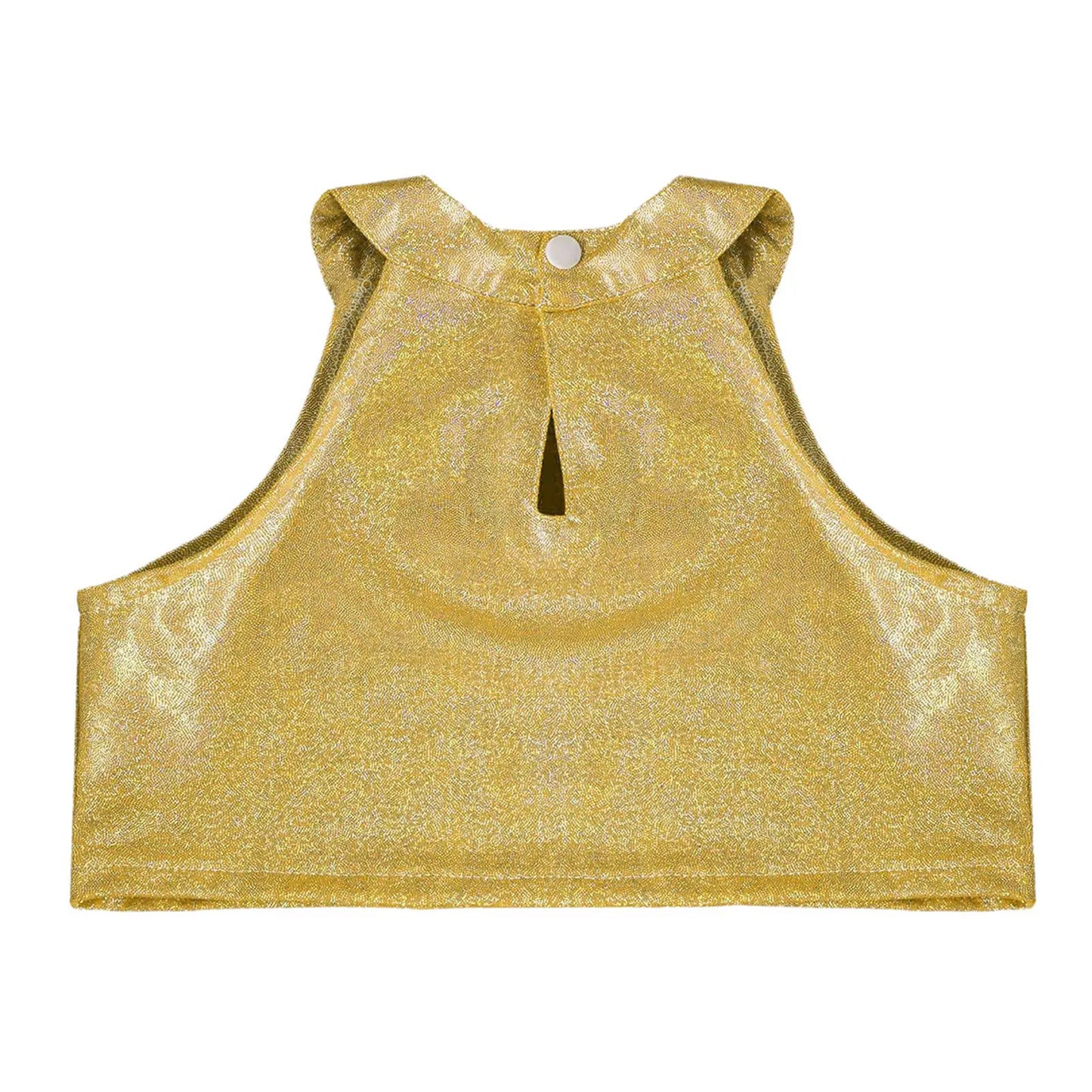 Girls Metallic Shiny Sleeveless Crop Top (Age 24M-16 YRS)